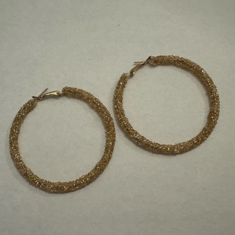 Altar’s State Sparkly Gold Hoop Earrings